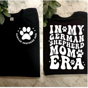 German shepherd mom shirt dog mom cute retro black and white